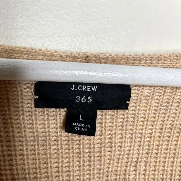 J. CREW Tie Waist Cardigan Longline Sweater Heather Camel Tan {3K8}