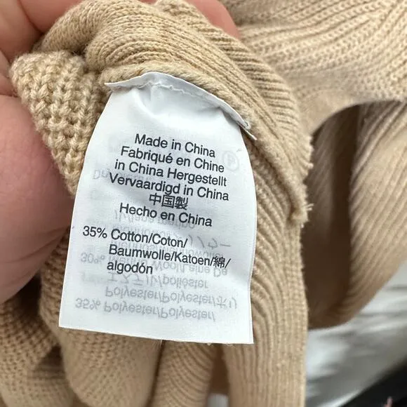 J. CREW Tie Waist Cardigan Longline Sweater Heather Camel Tan {3K8}