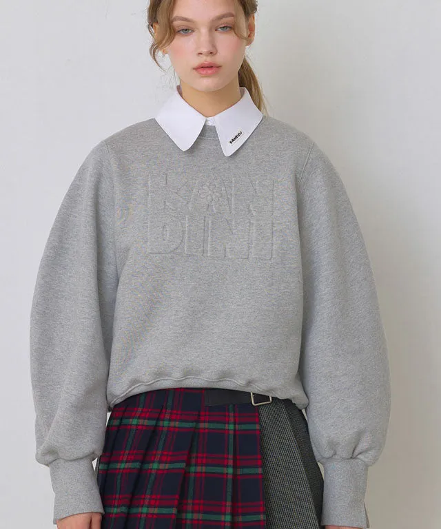 KANDINI Embossed-Logo SweatShirt - Gray