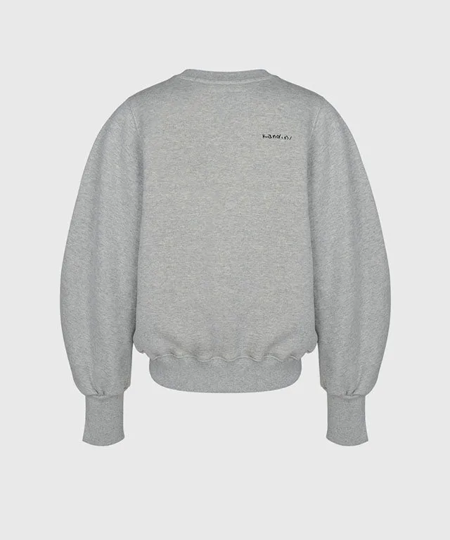 KANDINI Embossed-Logo SweatShirt - Gray