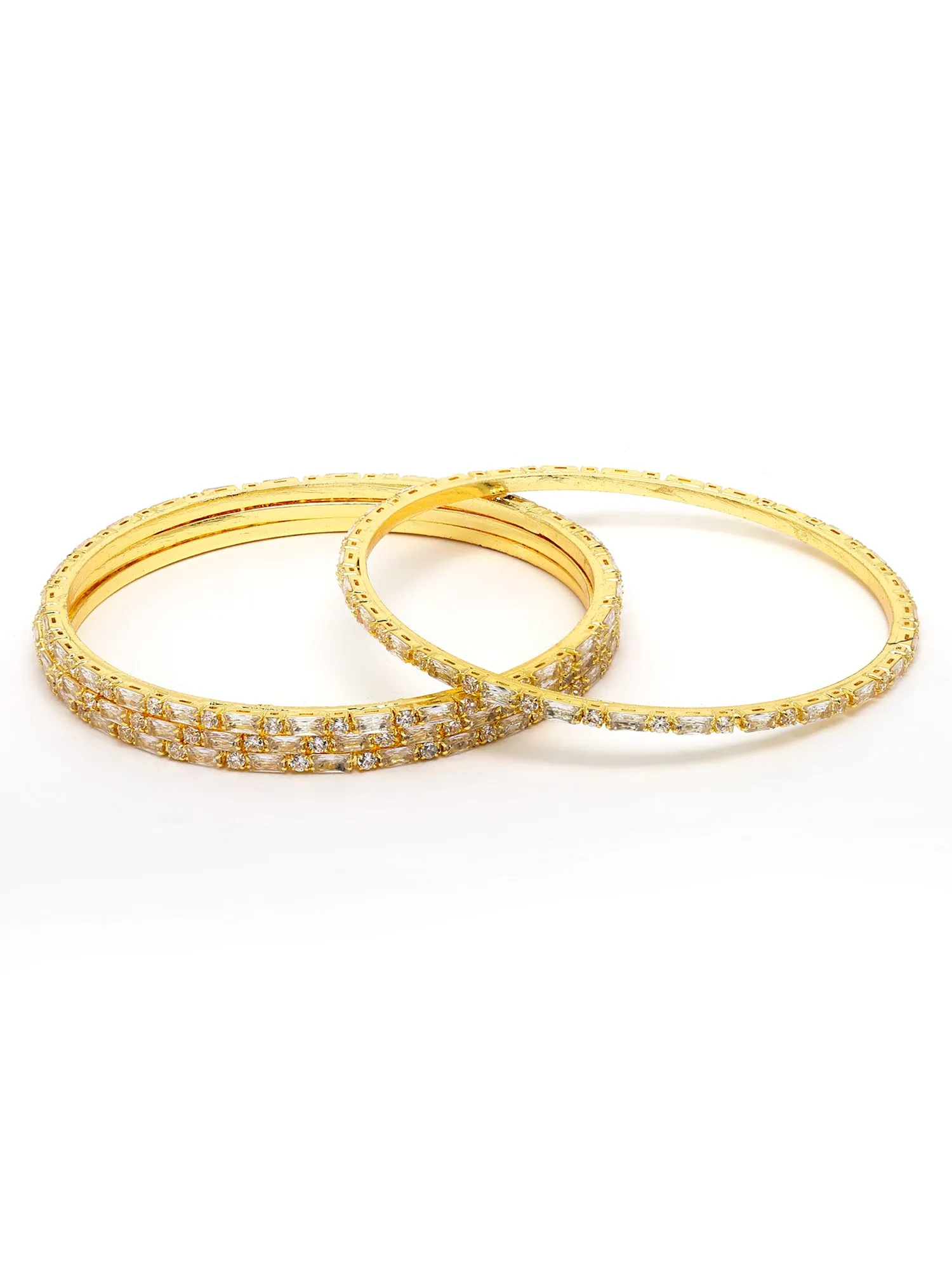 Karatcart Gold Plated AD Bangle Set for Women