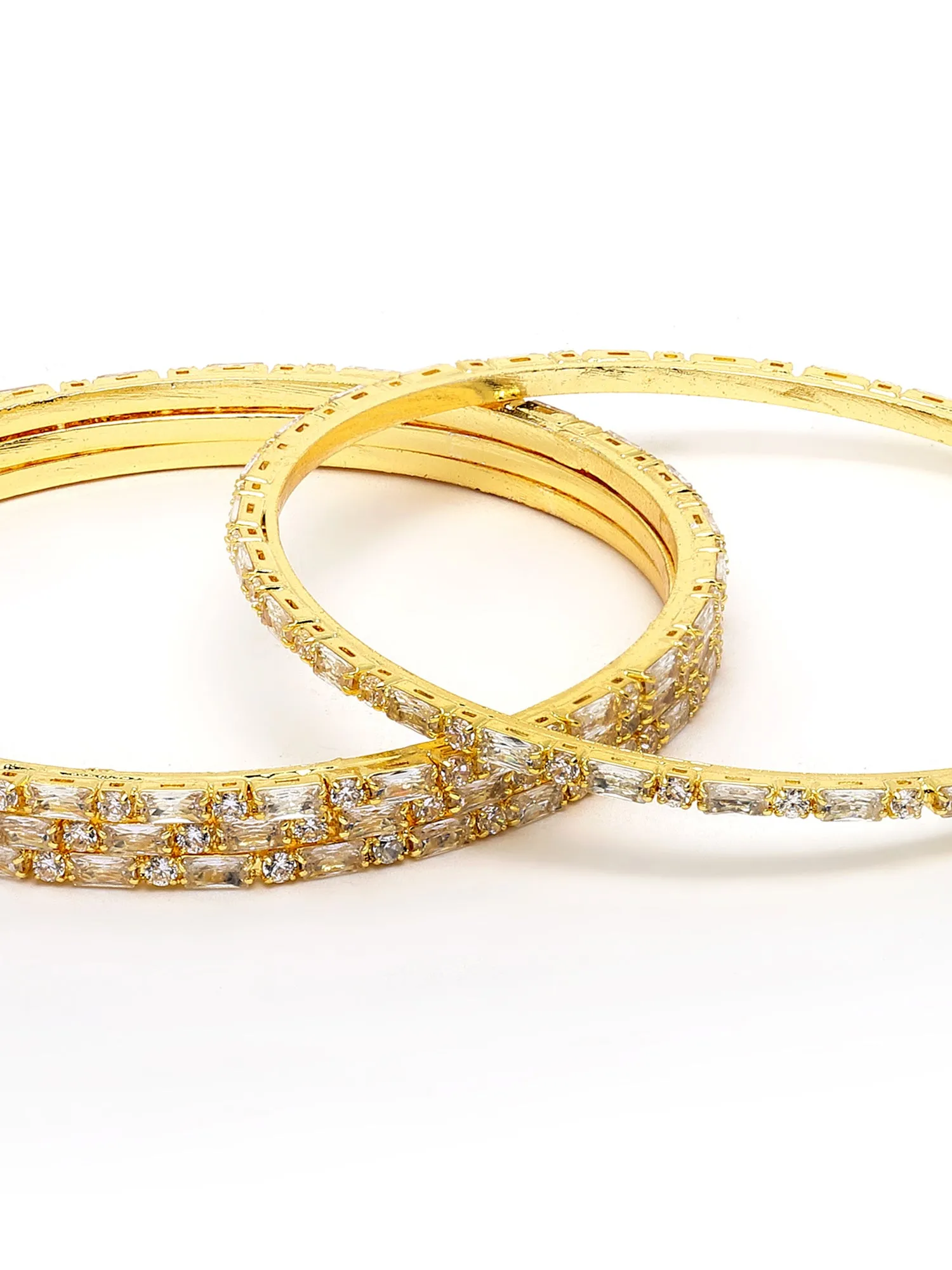 Karatcart Gold Plated AD Bangle Set for Women