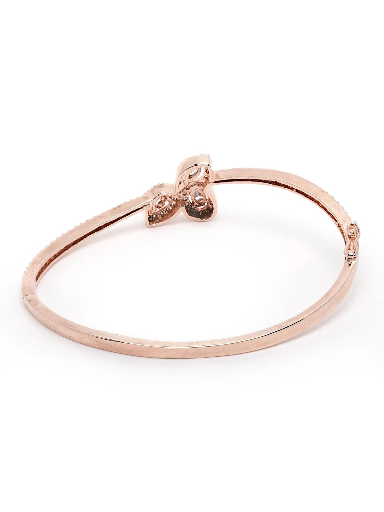 Karatcart Rose Gold Plated American Diamond Studded Bracelet for Women