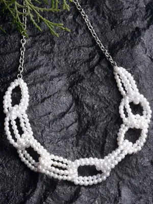 Karatcart White Pearl Studded Choker Necklace for Women