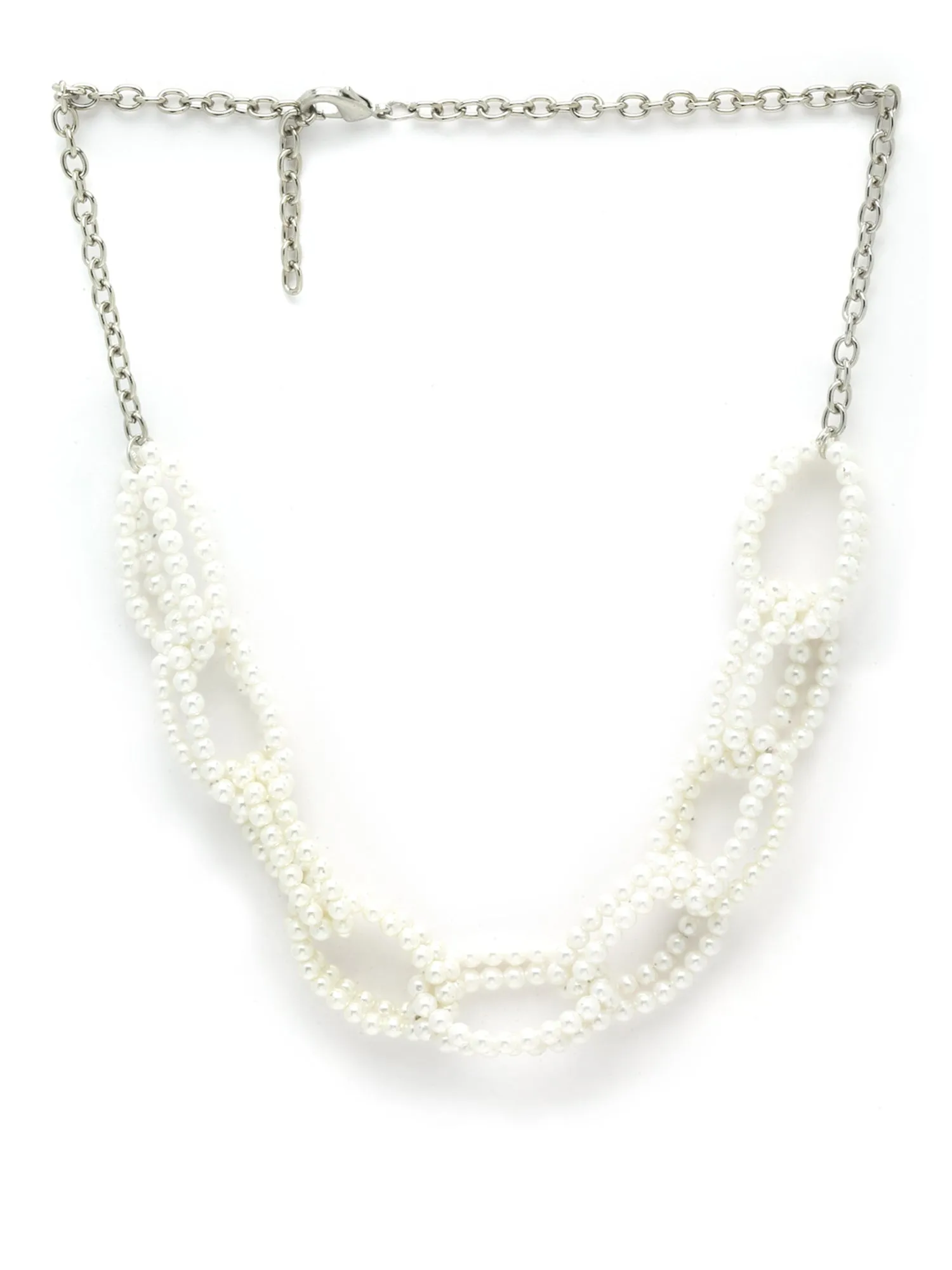 Karatcart White Pearl Studded Choker Necklace for Women