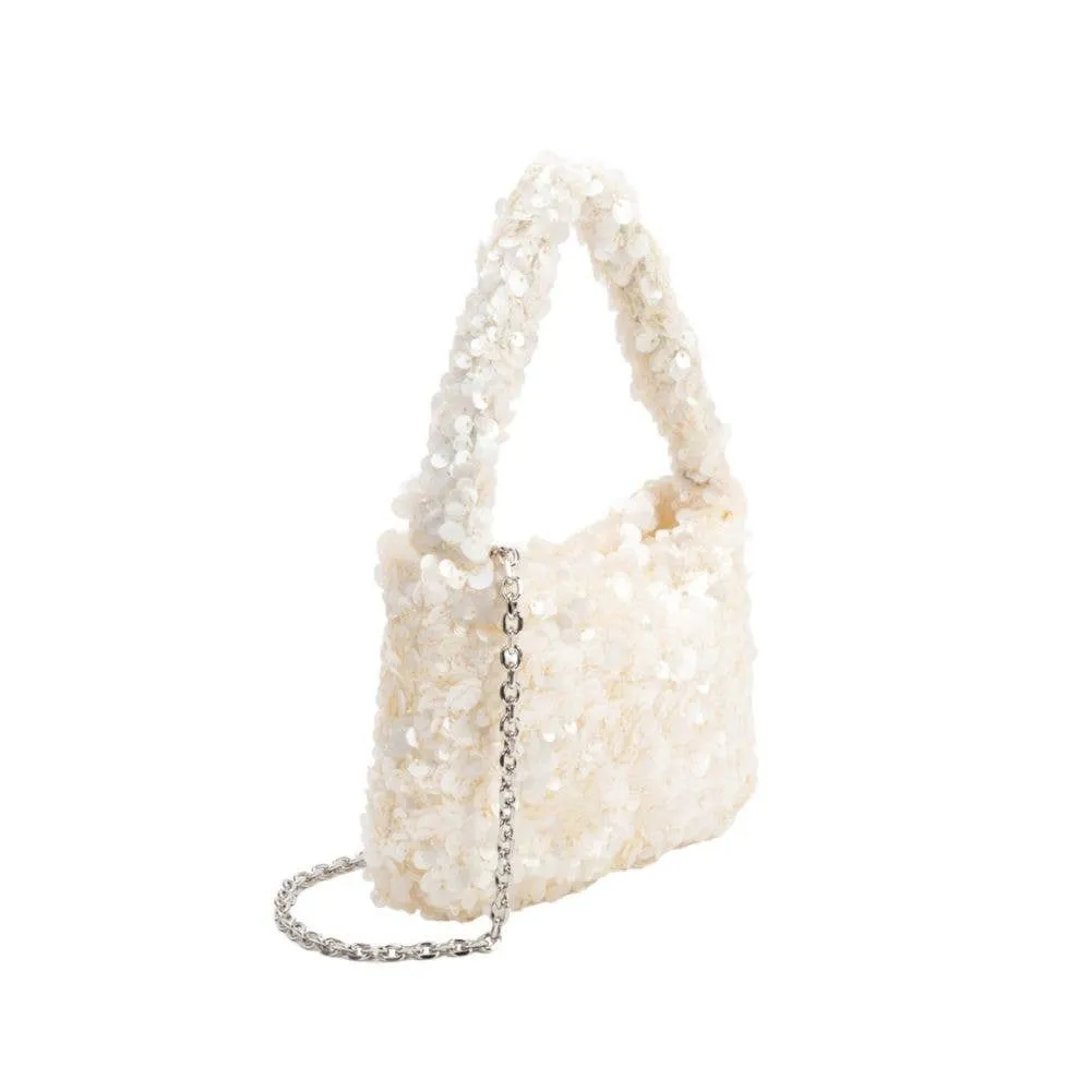 Karla Ivory Sequined Crossbody Bag