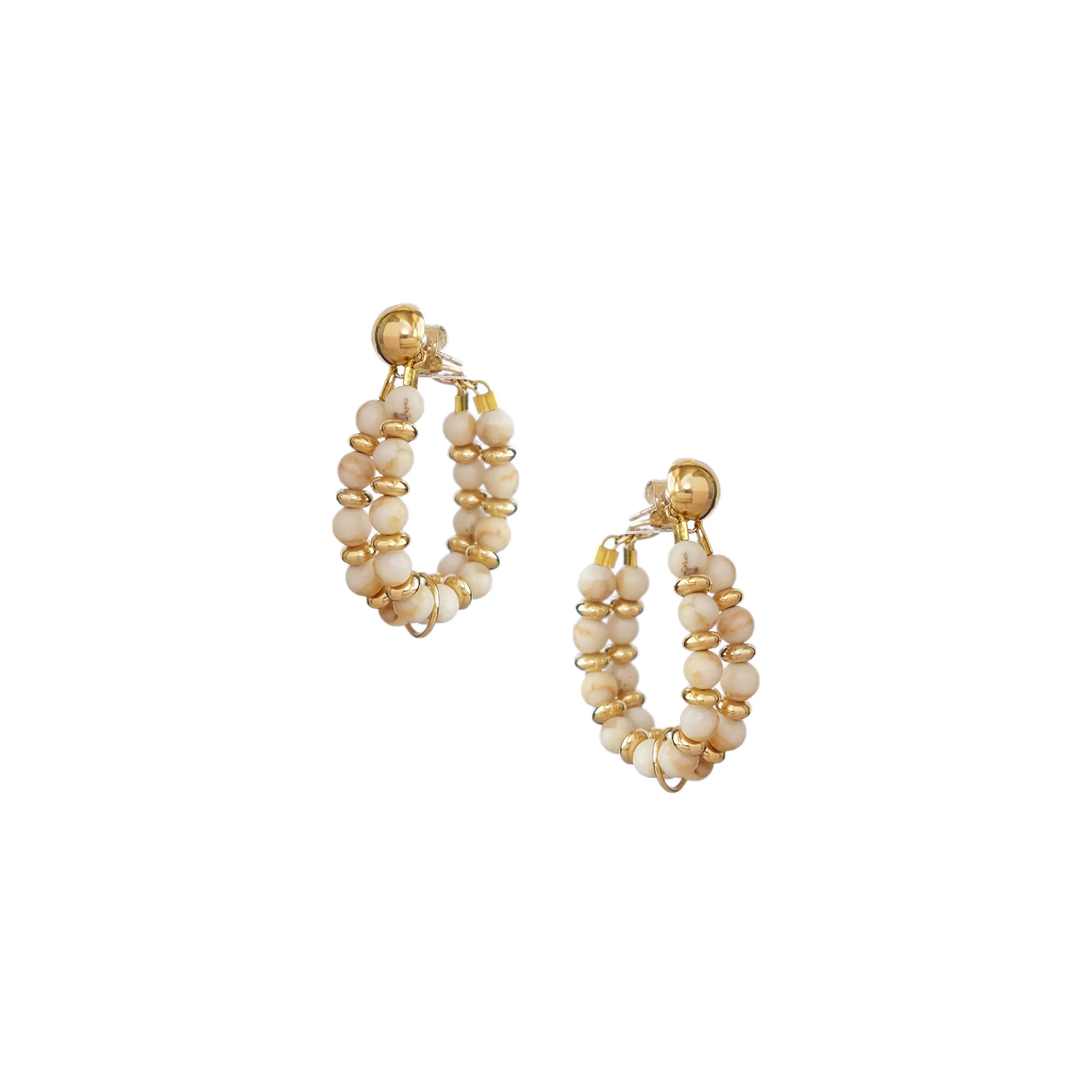 Kella Detachable Earrings in White Turquoise