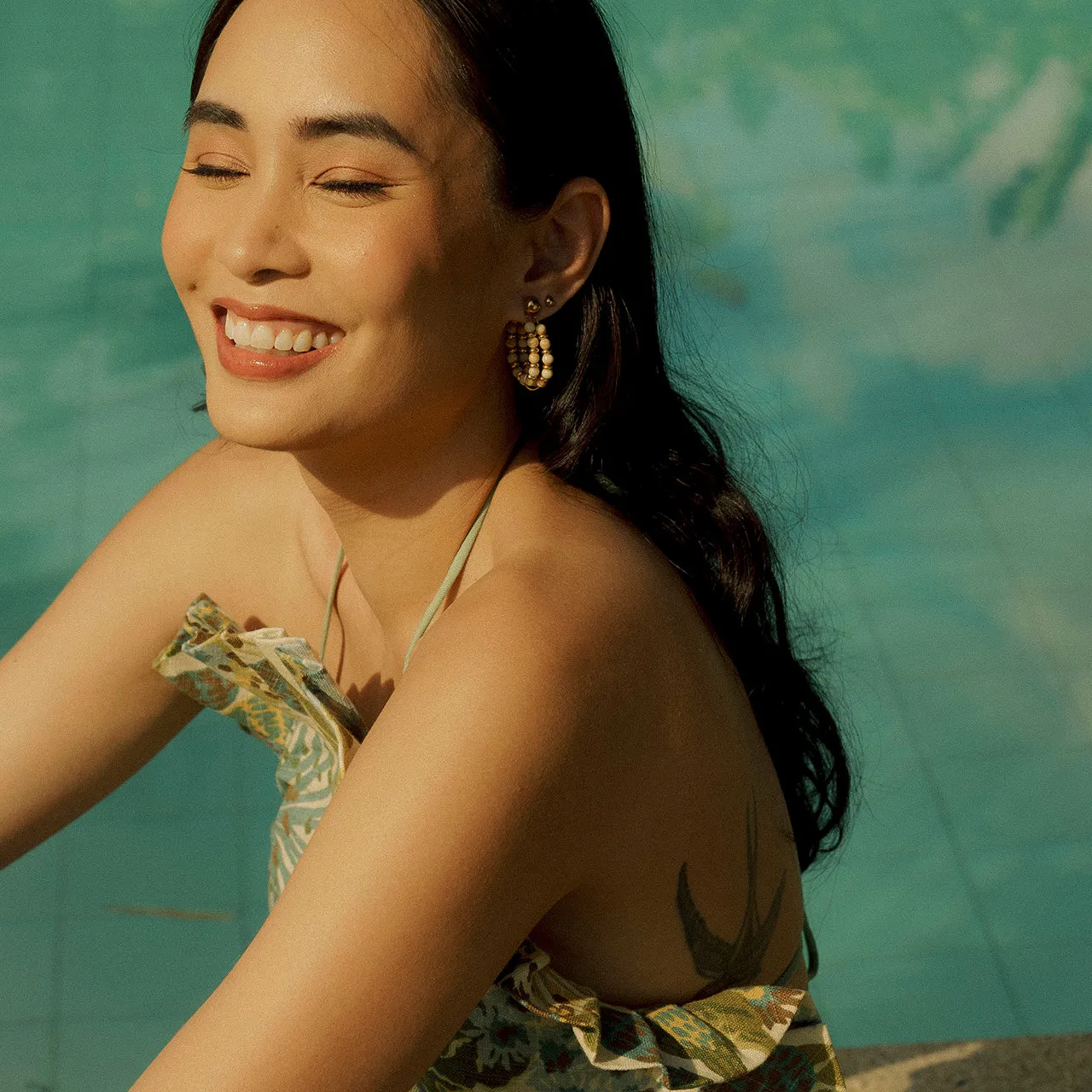 Kella Detachable Earrings in White Turquoise