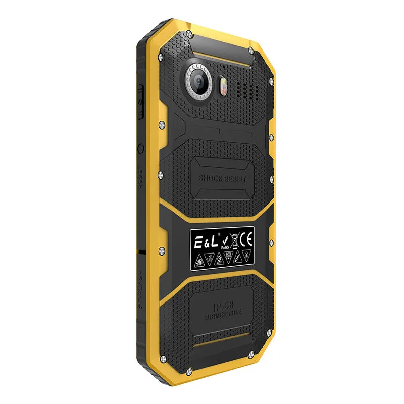 Ken Xin Da W6 Rugged Smartphone - IP68 Waterproof, Dust Proof, Shock Proof, 4G, Android 6.0, Dual SIM (Yellow)
