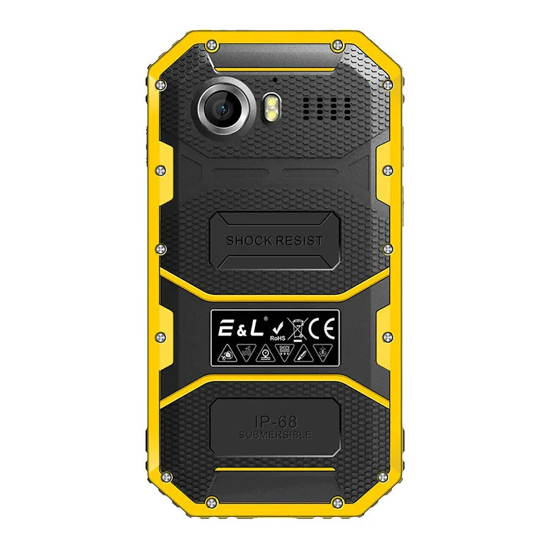 Ken Xin Da W6 Rugged Smartphone - IP68 Waterproof, Dust Proof, Shock Proof, 4G, Android 6.0, Dual SIM (Yellow)