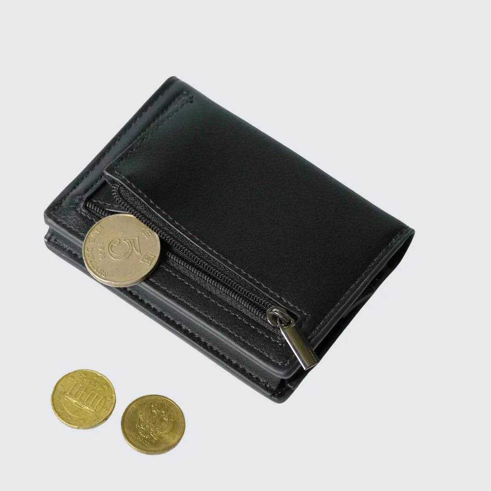 La Enviro Stanley Vegan Leather Wallet Black