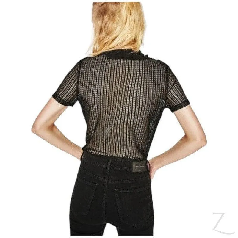 Ladies Studded Lace T-Shirt | Short Sleeve | "Zia"