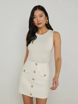 L'AGENCE - Amia Tank Bodysuit - Vintage White