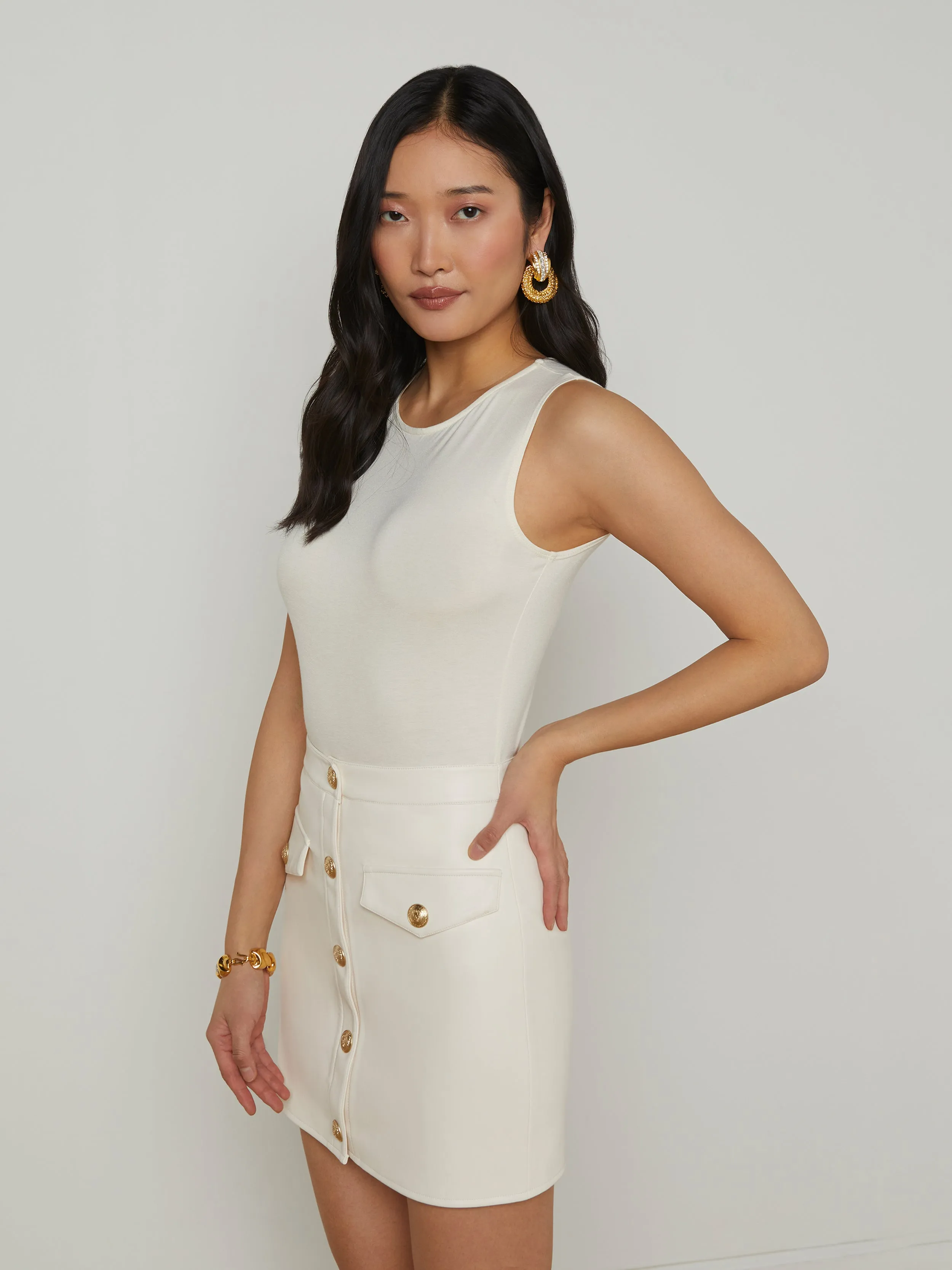 L'AGENCE - Amia Tank Bodysuit - Vintage White