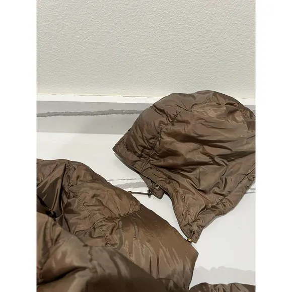 Land's End Down Long Puffer‎ Jacket Olive Gold Size Medium Rust Color Winter