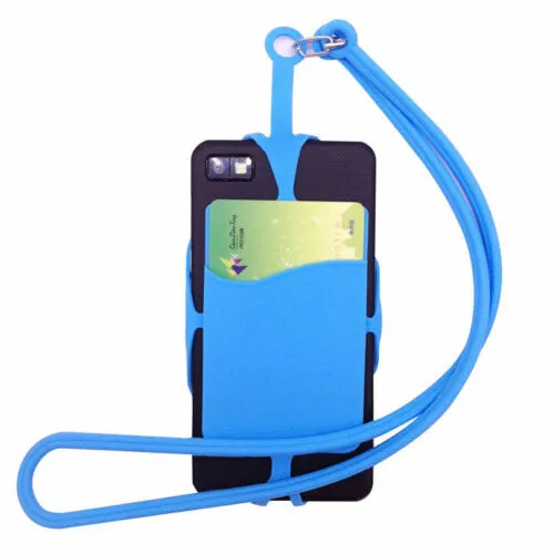 Lanyard Cell Phone Neck Strap Case Cover Card Holder for iPhone Samsung black