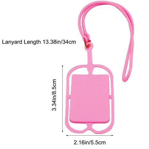 Lanyard Cell Phone Neck Strap Case Cover Card Holder for iPhone Samsung black