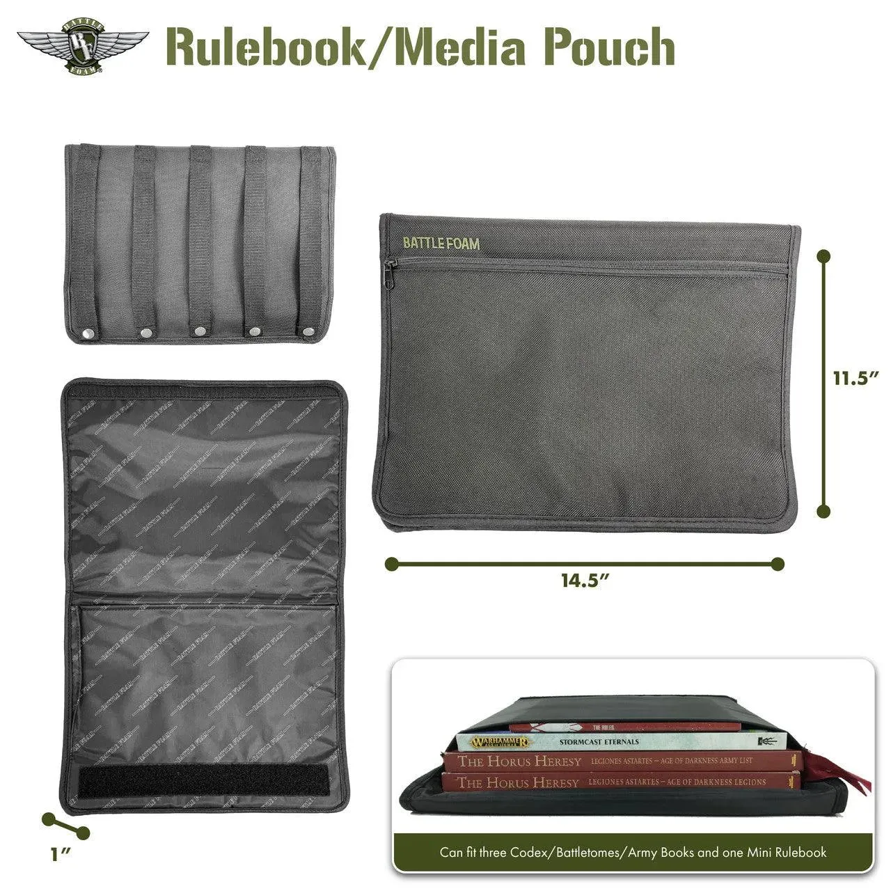 Large Rulebook/Media Pouch P.A.C.K. Molle Accessory (Black)