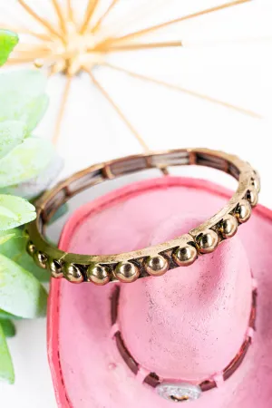 Lariat Lake Goldtone Studded Bracelet
