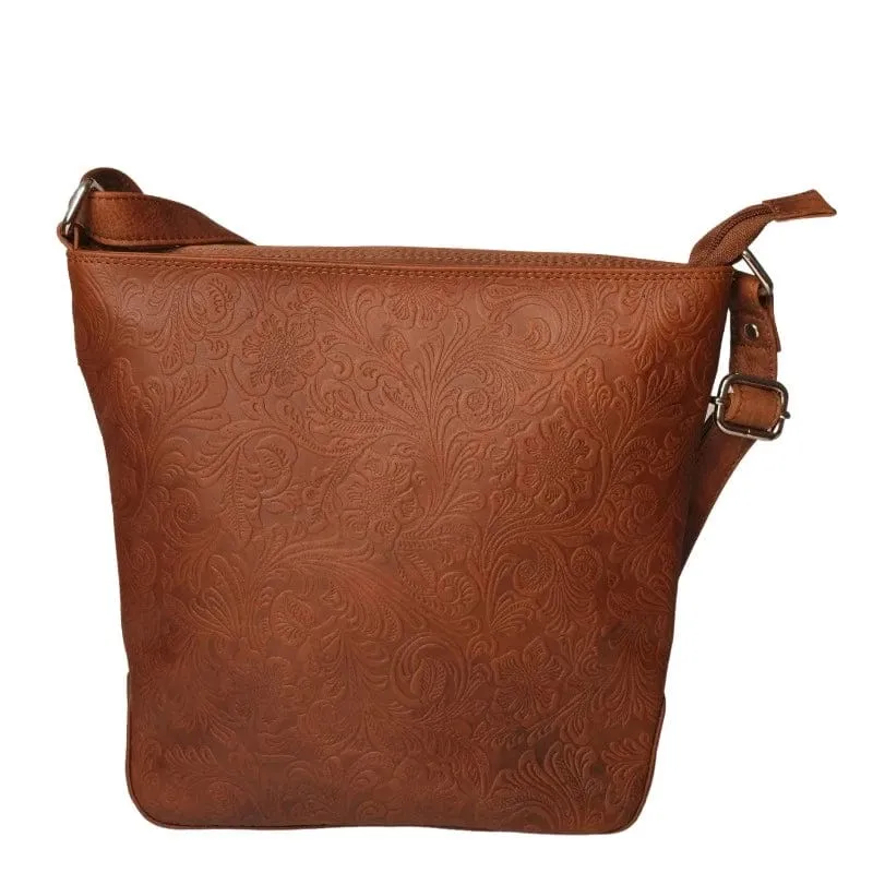 Leather Handbag with Floral Details (EOP822)
