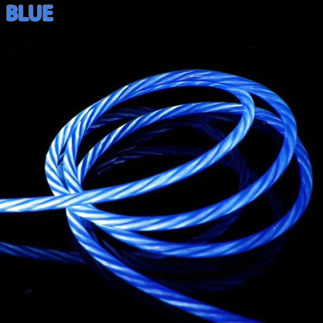 LED Luminous Charging Cable For Huawei Honor Note 10 Xiaomi Mi 8 Max 3 HTC Micro USB Type C Mobile Phone Charger Flowing Cabel