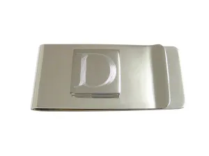 Letter D Etched Monogram Money Clip