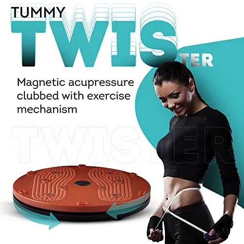LivEasy Fitness Tummy Twister, Abdominal ABS Exerciser Body Toner-Fat Buster Oblique Workout Perfect Waist Trimmer Home Gym Equipment for Men and Women(Multicolor)
