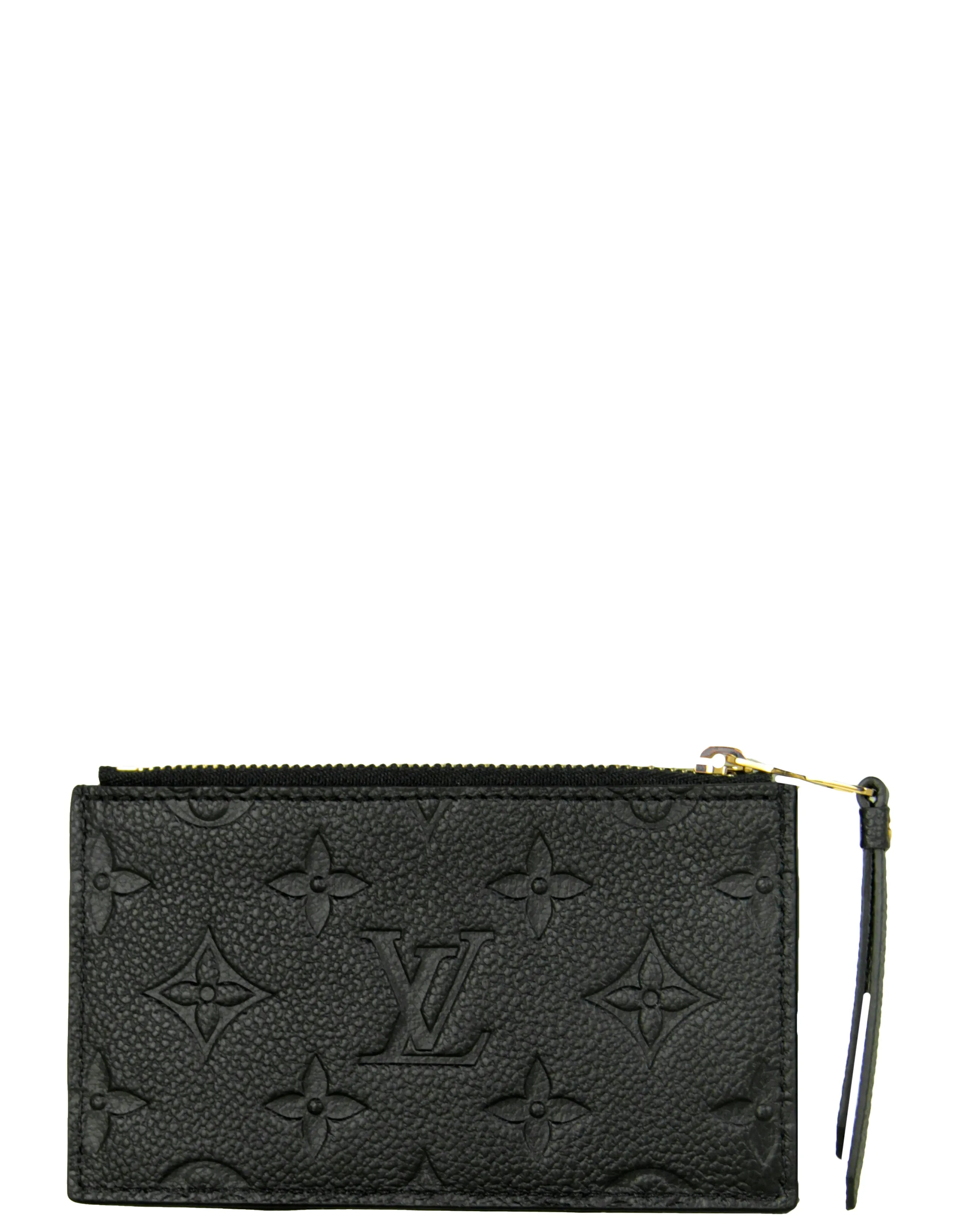 Louis Vuitton Black Monogram Empreinte Zipped Card Holder NM