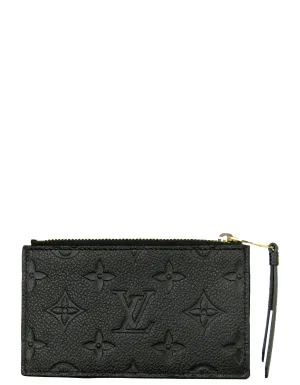 Louis Vuitton Black Monogram Empreinte Zipped Card Holder NM