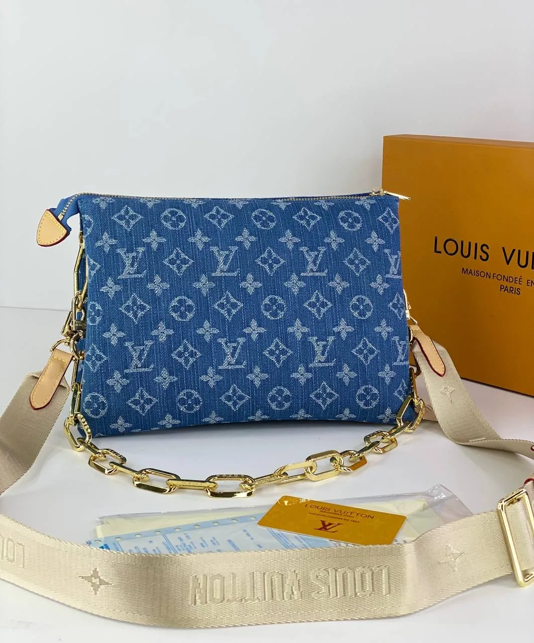 Louis Vuitton Monogram Pouch with Bold Chain Strap