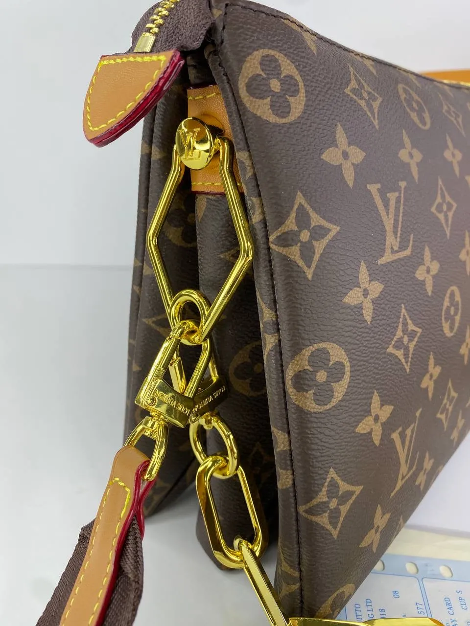 Louis Vuitton Monogram Pouch with Bold Chain Strap