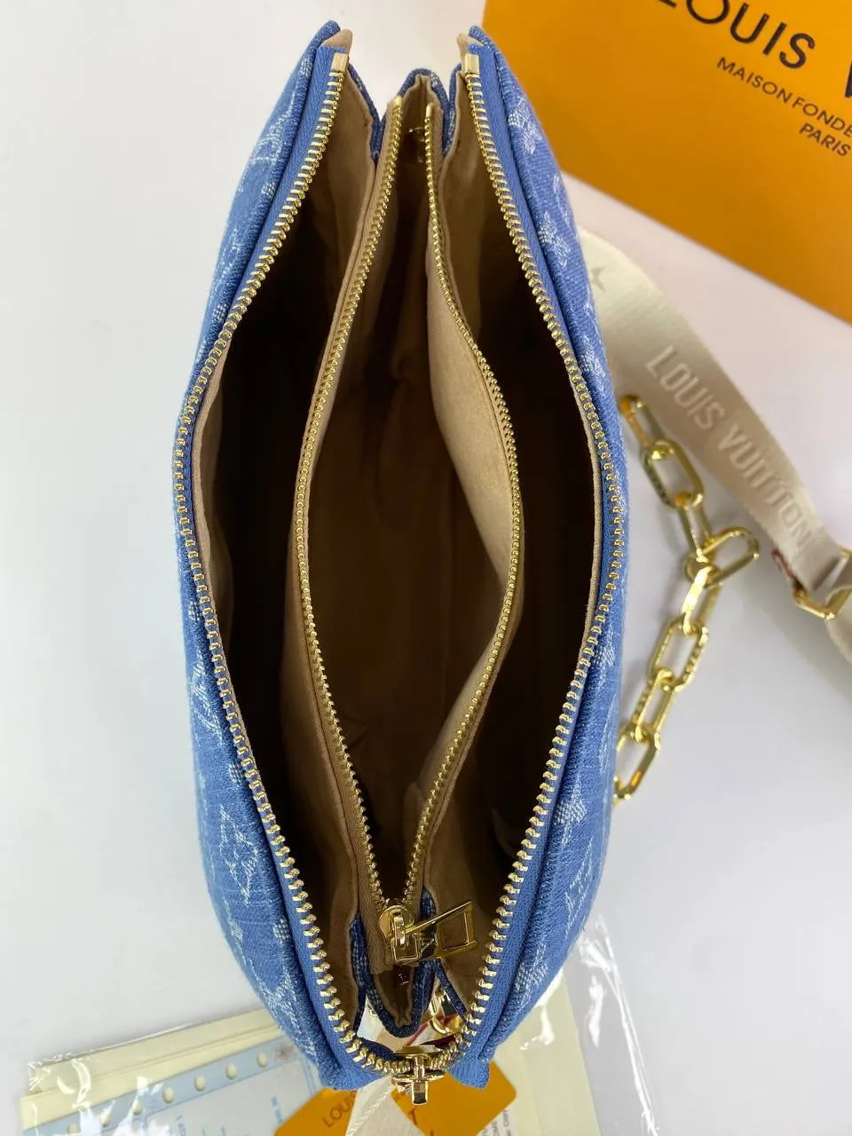 Louis Vuitton Monogram Pouch with Bold Chain Strap