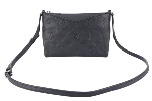LOUIS VUITTON PALLAS CLUTCH BB (R98570) BLACK MONOGRAM EMPREINTE SILVER HARDWARE NO DUST COVER