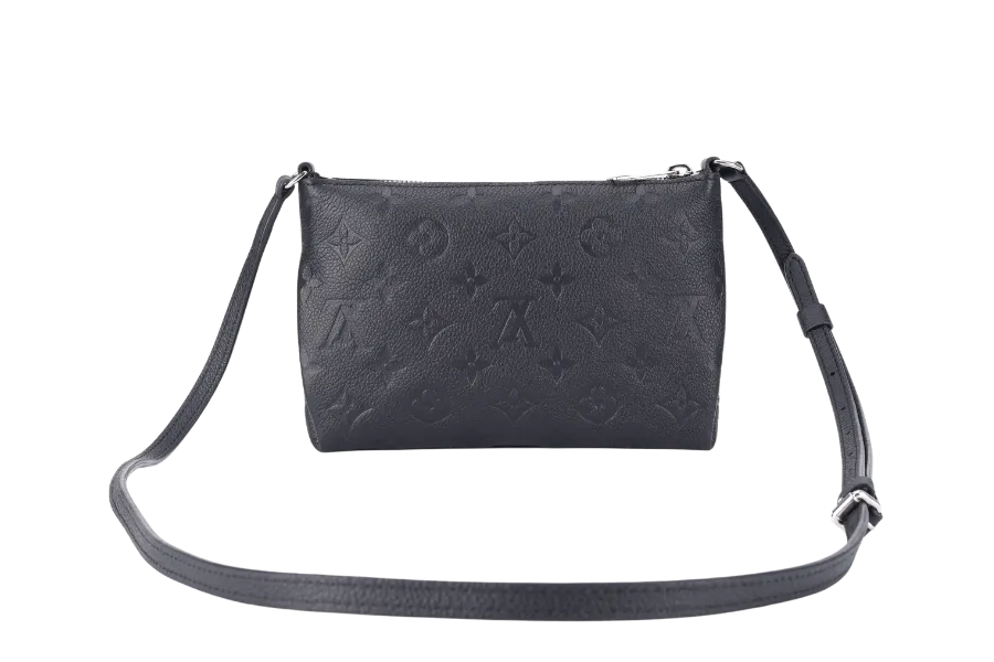 LOUIS VUITTON PALLAS CLUTCH BB (R98570) BLACK MONOGRAM EMPREINTE SILVER HARDWARE NO DUST COVER