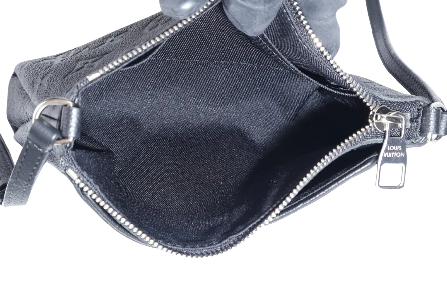 LOUIS VUITTON PALLAS CLUTCH BB (R98570) BLACK MONOGRAM EMPREINTE SILVER HARDWARE NO DUST COVER