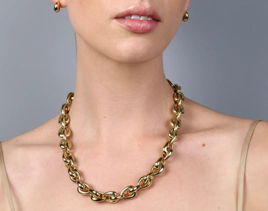 LOUISE OLSEN HUG CHAIN BRASS CHOKER
