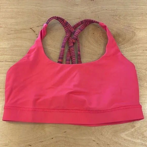 Lululemon Energy Sports Bra Soul Cycle Size 8 Boom Juice Cyber Alarming