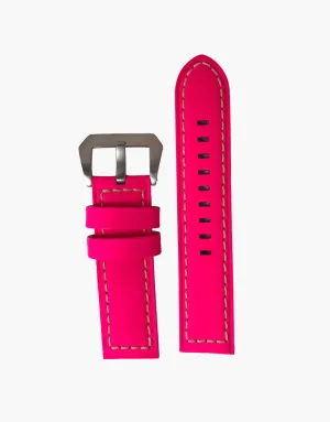 LUX Italian Calf Leather Calypso Pink Fluorescence Watch Strap