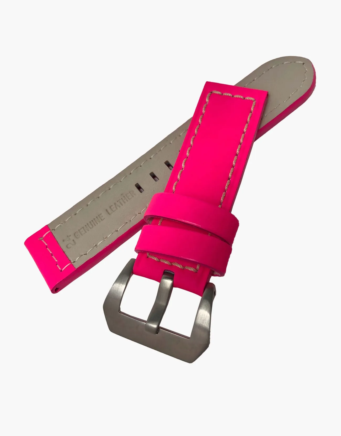 LUX Italian Calf Leather Calypso Pink Fluorescence Watch Strap