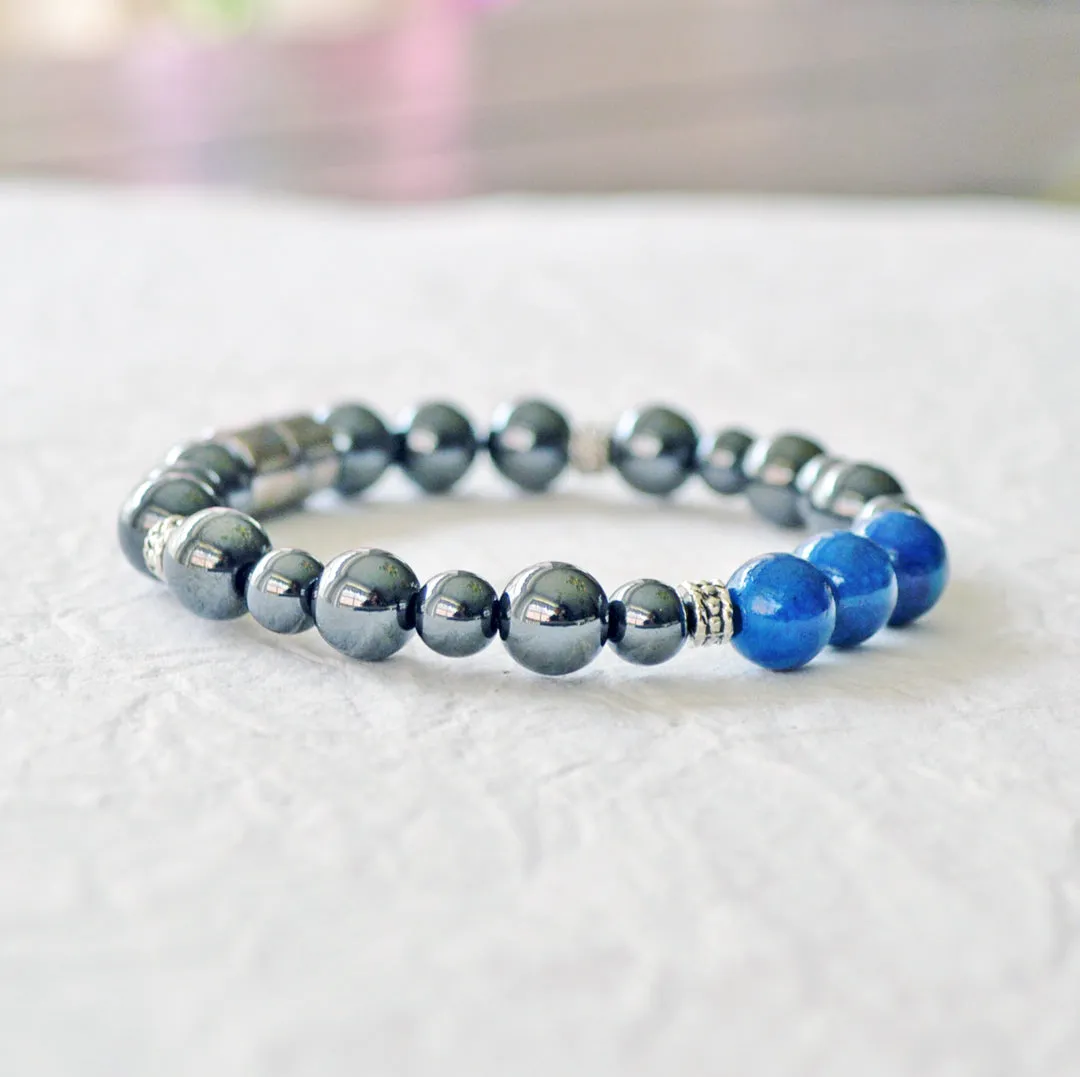 Magnetic Hematite & Riverstone Pain Relief Bracelet