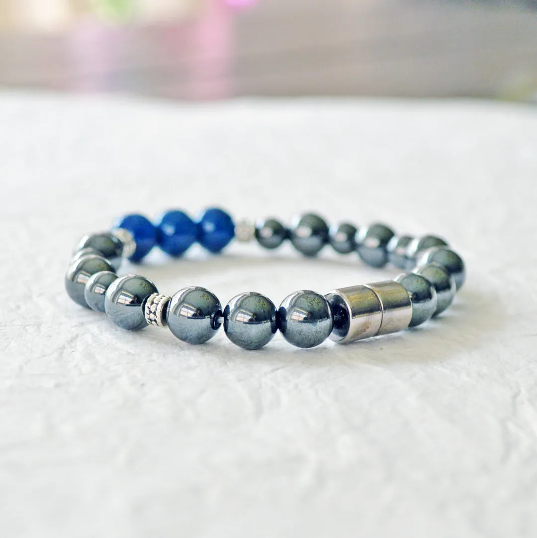 Magnetic Hematite & Riverstone Pain Relief Bracelet