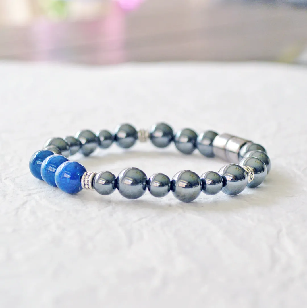 Magnetic Hematite & Riverstone Pain Relief Bracelet
