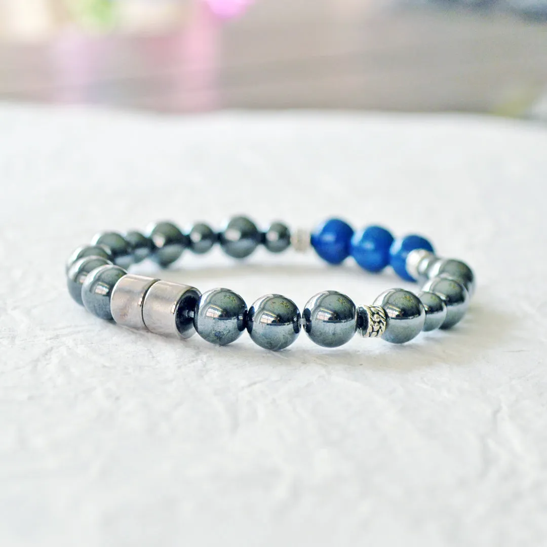 Magnetic Hematite & Riverstone Pain Relief Bracelet