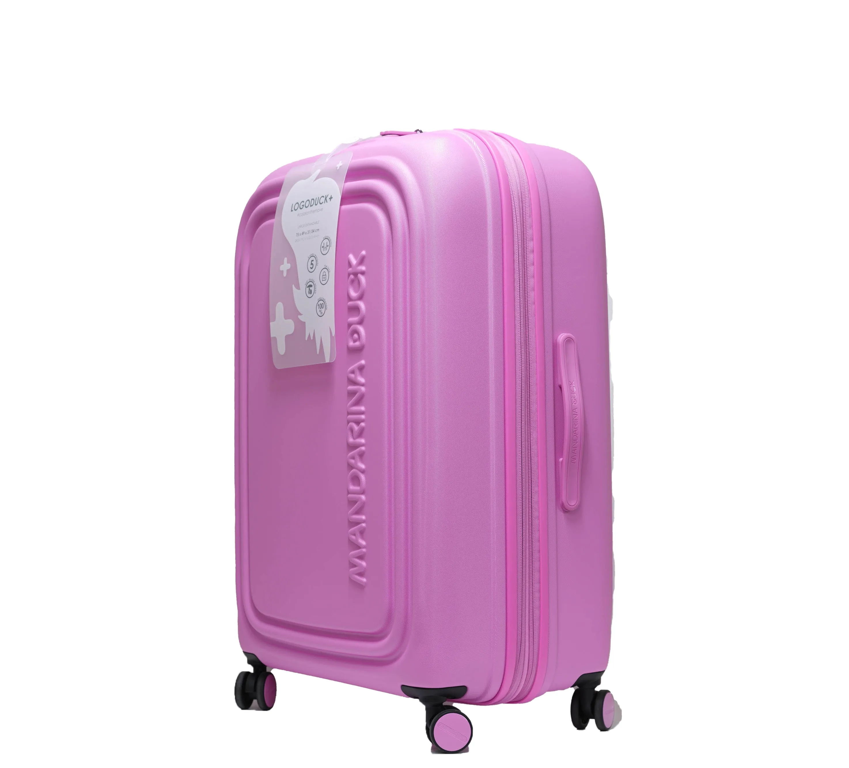 Mandarina Duck Large Pink Bubble logo Trolley Luggage P3329K