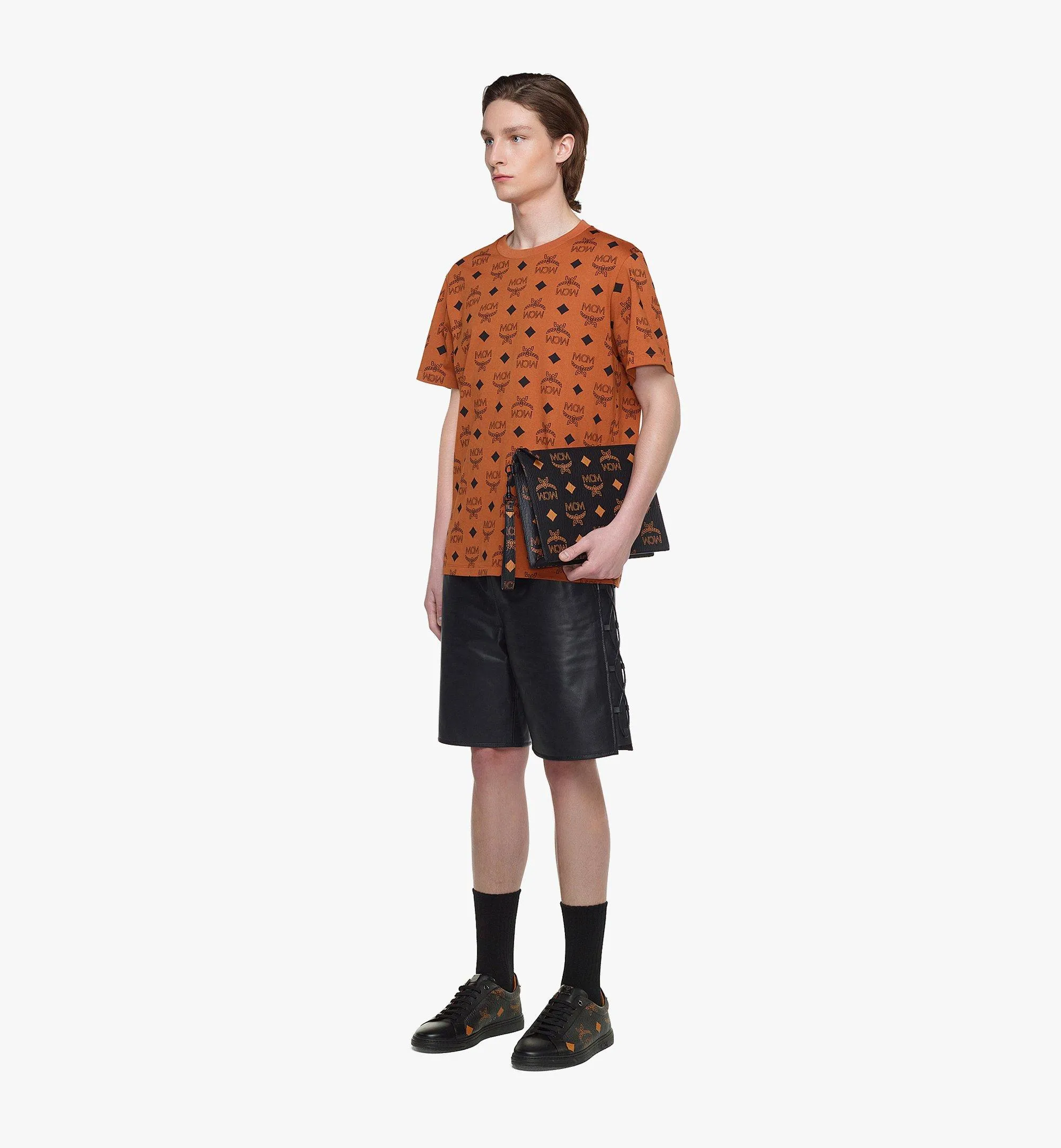 MCM Aren Wristlet Zip Pouch in Maxi Visetos