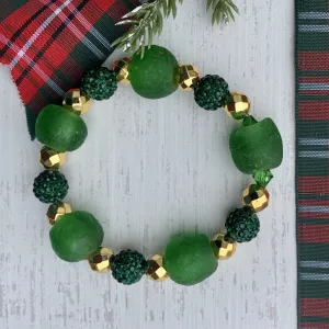 ME™ Recycled Glass Holiday 7-inch Bracelet - Green