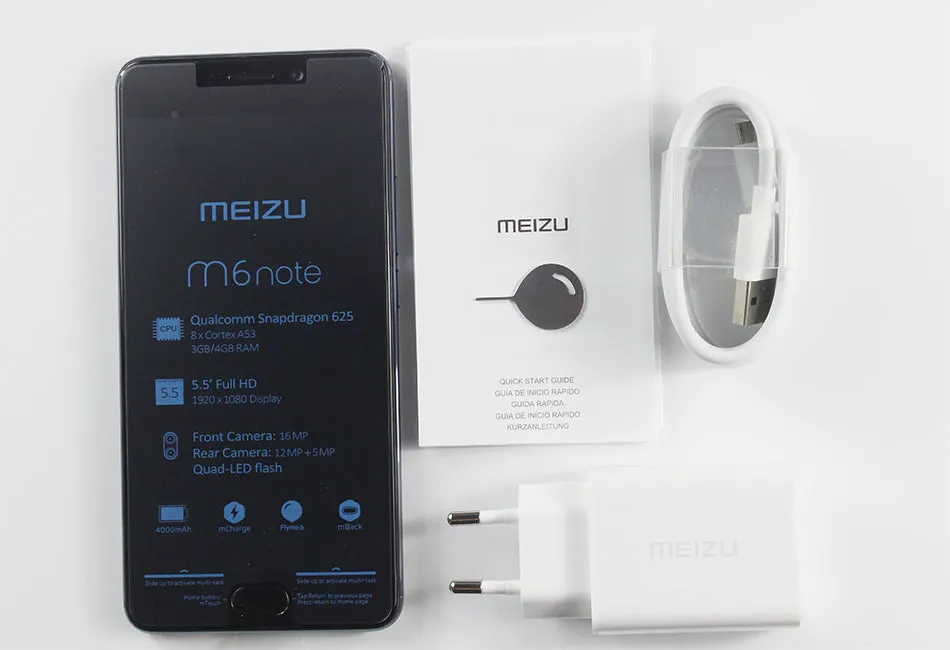 Meizu NOTE6 LTE Mobile Phone - 3GB RAM, 4G,  Octa Core, 4000mAh, Fingerprint ID, 5.5 Inch - 32GB ROM, Black