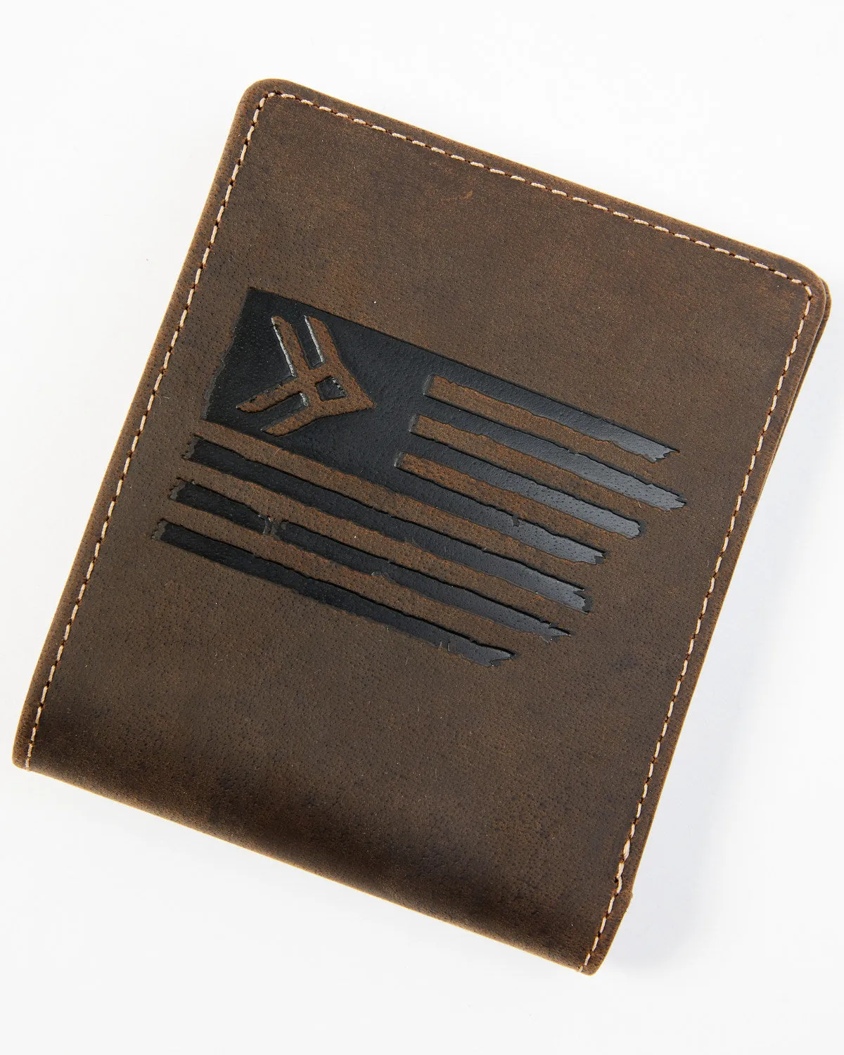 Men's Brown Flag Bifold Wallet