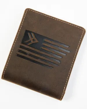 Men's Brown Flag Bifold Wallet