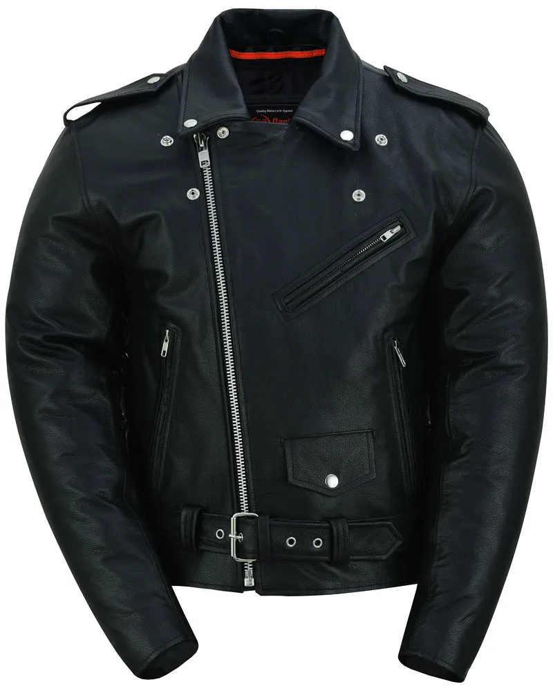 Men's Eagle Embossed Leather Jacket - Live to Ride, Ride to Live, Black